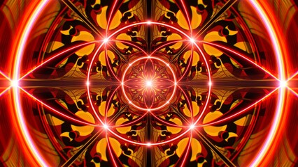 Glowing Red Line Yellow Modern Pattern Background