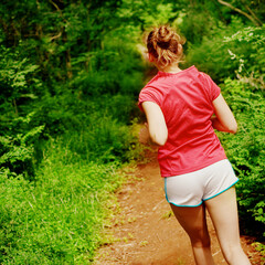 Woman trail runner, from a complete series of photos.