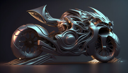 Super bike, futuristic bike.Generative AI.
