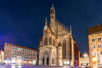Frauenkirche at Night in Nuremberg