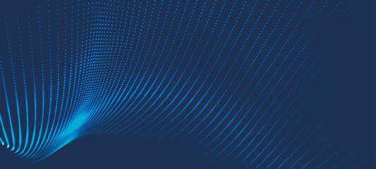 Abstract digital wave of particles. Futuristic point wave. Technology background vector. 3D rendering.