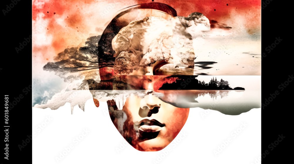 Aufkleber the surreal head artwork was bizarrely created with generative ai - generative ai.