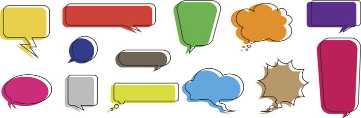 Speech Bubble set. Talk bubble. Cloud speech bubbles collection.Vector speech clouds chat bubble icon. Vector illustration