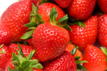 fresh delicious strawberry on white background studio shot