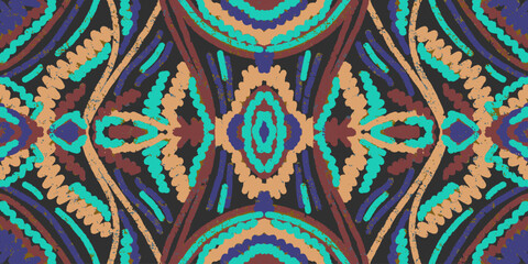 Abstract pattern of a carpet. Ikat style. Grunge texture. The background. Element for design