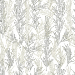 Hand drawn rosemary branches seamless pattern