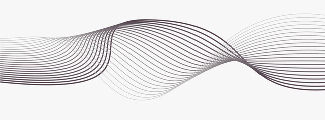 Abstract flow linear fluid wavy shape .Striped linear pattern . Music sound wave . Vector illustration