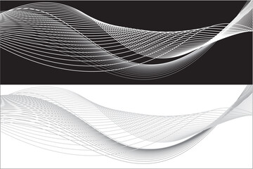 Abstract flow linear fluid wavy shape .Striped linear pattern . Music sound wave . Vector illustration