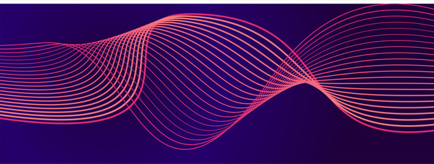 Abstract flow linear fluid wavy shape .Striped linear pattern . Music sound wave . Vector illustration