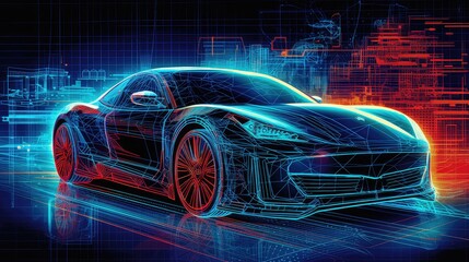Concept and creative illustration of artist supercar