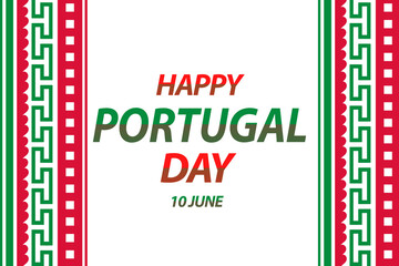 Obraz premium Happy Portugal Day celebration vector illustration. European country public holiday celebrated annually on June of 10th
