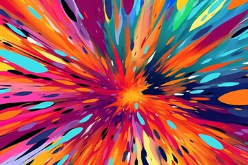 Vibrant Abstract Pop Art Background with Generative AI