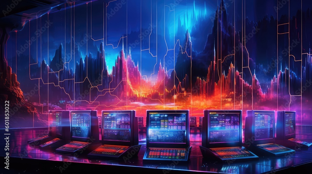 Wall mural cyber security monitoring and threat detection facility, cyber security and cyber crime threat detec
