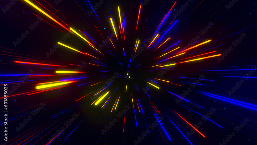 Poster abstract geometric background of radial lines. dataflow tunnel. explosive star. movement effect. bac