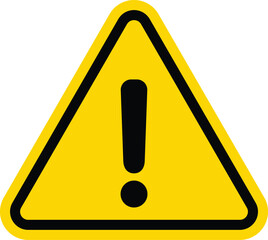 Hazard warning attention sign with exclamation mark symbol