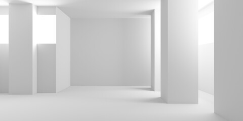 Empty Room. Abstract Futuristic Interior