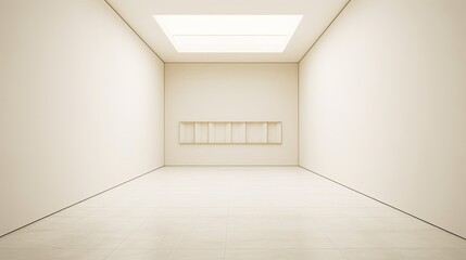 Empty white modern room that is perfect place for a gallery, where visitors would be welcome. Generative AI Technology  