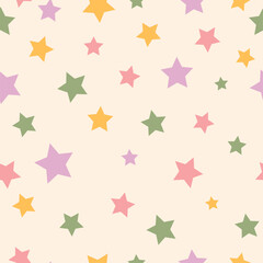 Seamless pattern with pastel stars vector