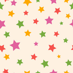 Seamless pattern with bright stars vector