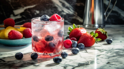 Patriotic American Themed Cocktail Beverages and Spirits - Red, White, and Blue - Fourth of July, Memorial Day, Veterans Day Drinks and Celebration Concept - Generative AI