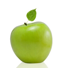 Green apple isolated on white Ñlipping path included.