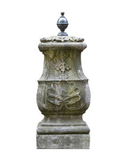 Fototapeta premium medieval stone column for the stairs of the entrance to the house on white background