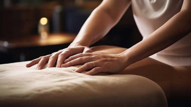 close up of backhands massaging a client's back
. Generative AI