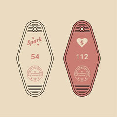 Spark Love Hotel Room Keychain Vector