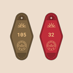 Sunrise Hotel Room Keychain Vector