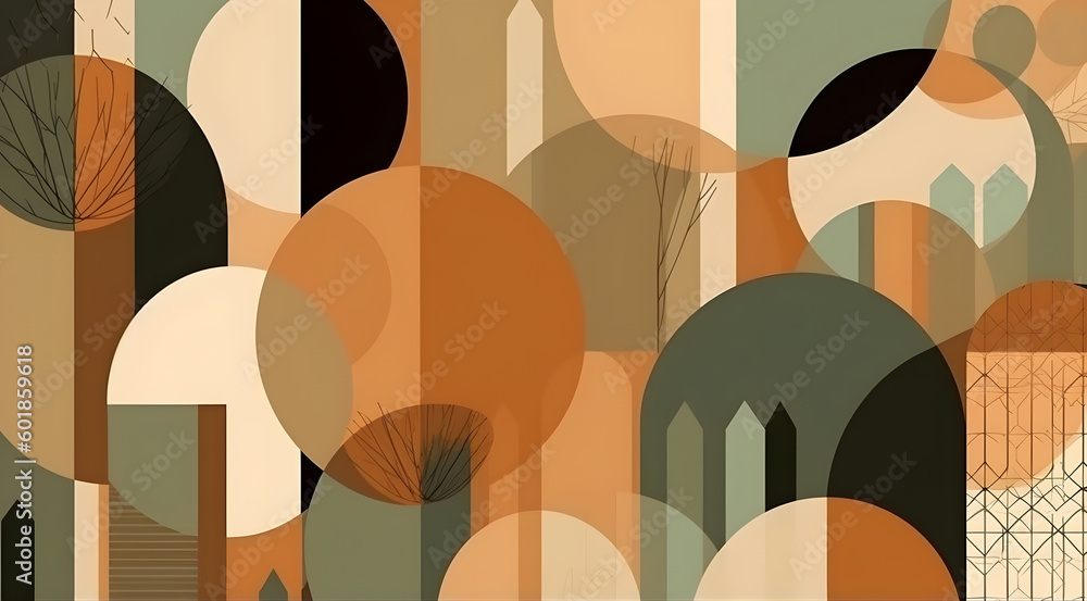 Poster simple contemporary retro color trendy texture background abstract colorful geometric shape wallpape