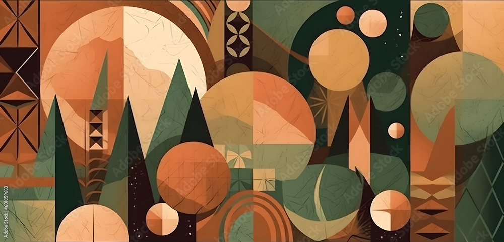Poster simple contemporary retro color trendy texture background abstract colorful geometric shape wallpape