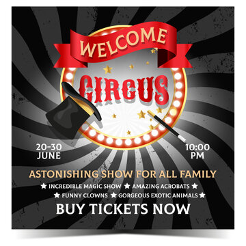Vector poster, flyer, banner circus indentation 