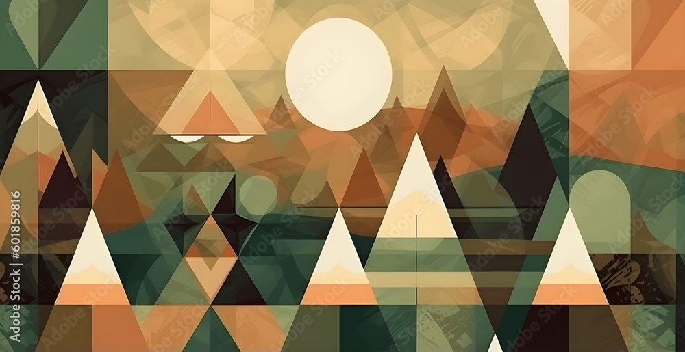 Poster simple contemporary retro color trendy texture background abstract colorful geometric shape wallpape