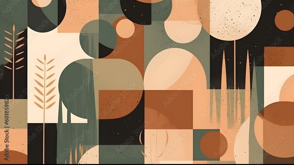 Poster simple contemporary retro color trendy texture background abstract colorful geometric shape wallpape