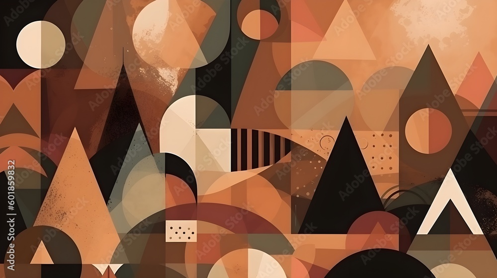 Poster simple contemporary retro color trendy texture background abstract colorful geometric shape wallpape
