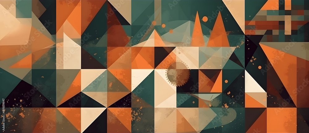 Poster simple contemporary retro color trendy texture background abstract colorful geometric shape wallpape