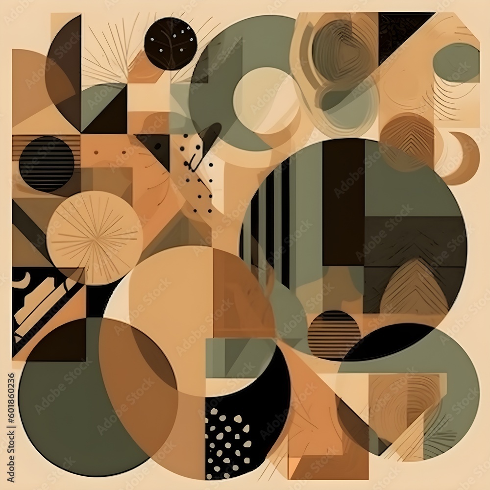 Poster abstract contemporary mosaic retro color trendy colorful texture geometric shape and pattern. artist