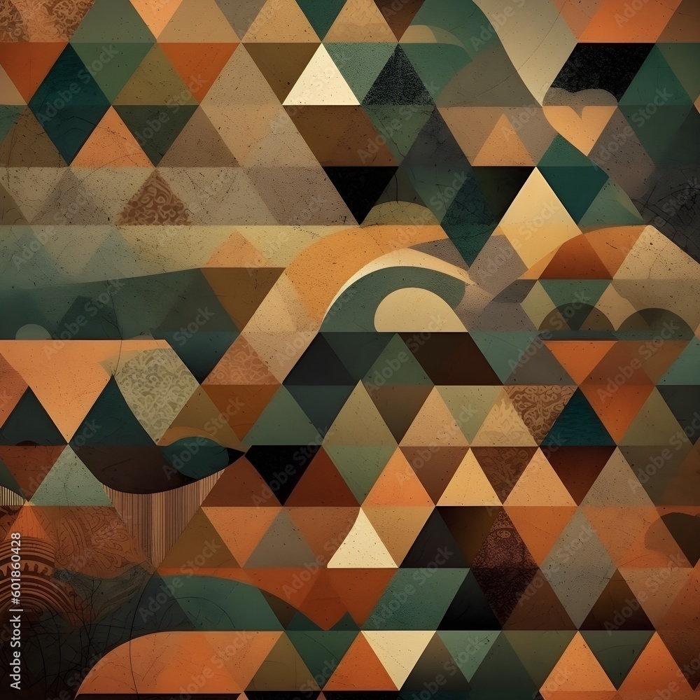 Poster abstract contemporary mosaic retro color trendy colorful texture geometric shape and pattern. artist