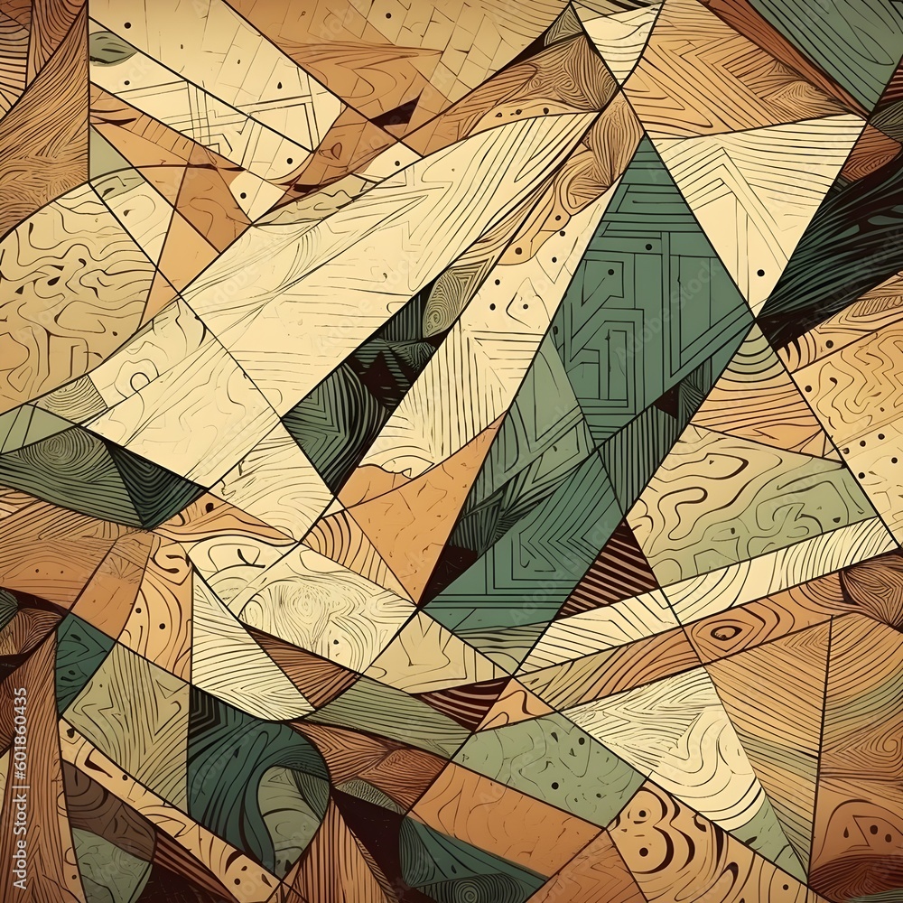 Poster abstract contemporary mosaic retro color trendy colorful texture geometric shape and pattern. artist