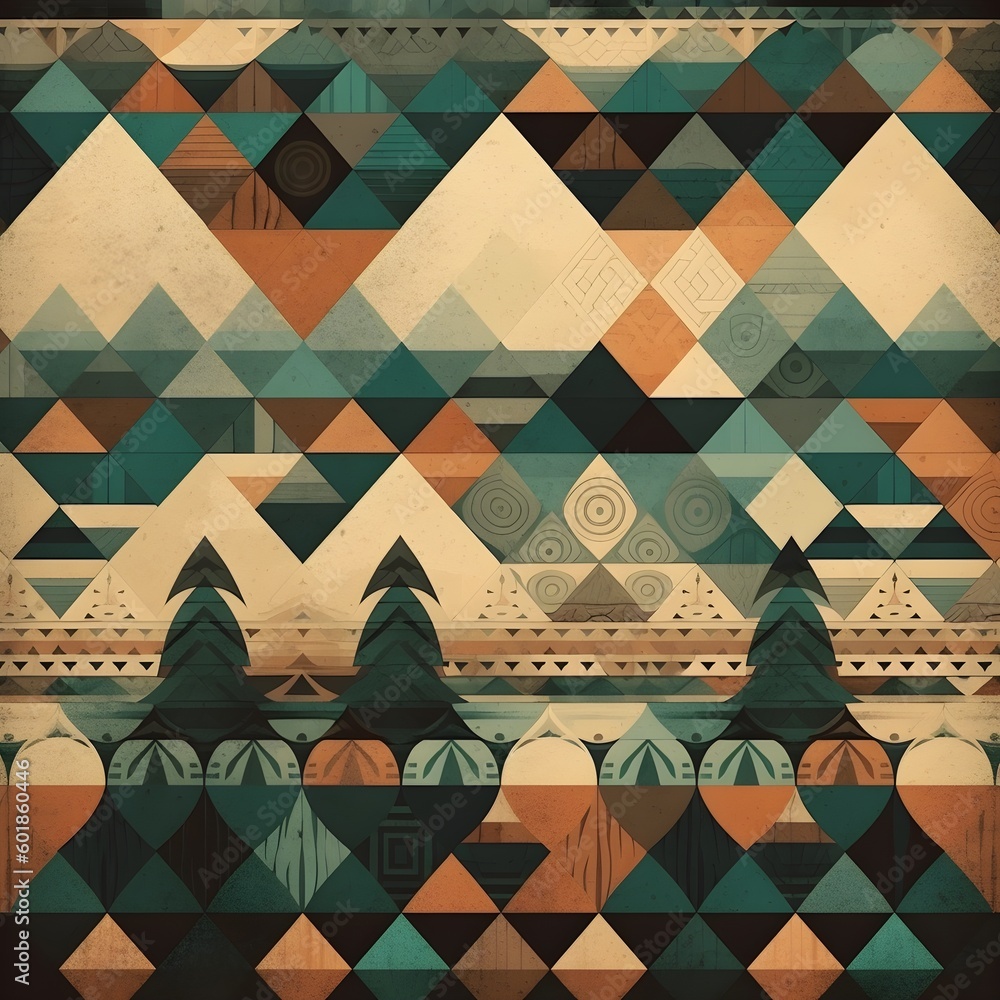 Poster abstract contemporary mosaic retro color trendy colorful texture geometric shape and pattern. artist