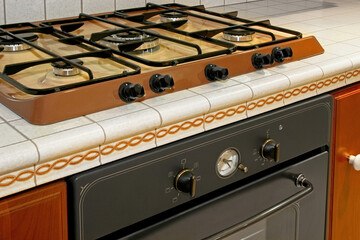 Close up shot of kitchen ceramic stove