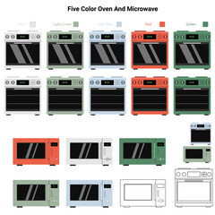 Home Appliance Five Color Oven And Microwave Sets 2