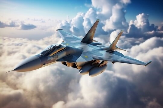 The jet fighter in the sky. The jet fighter for ukraine. Generative ai.