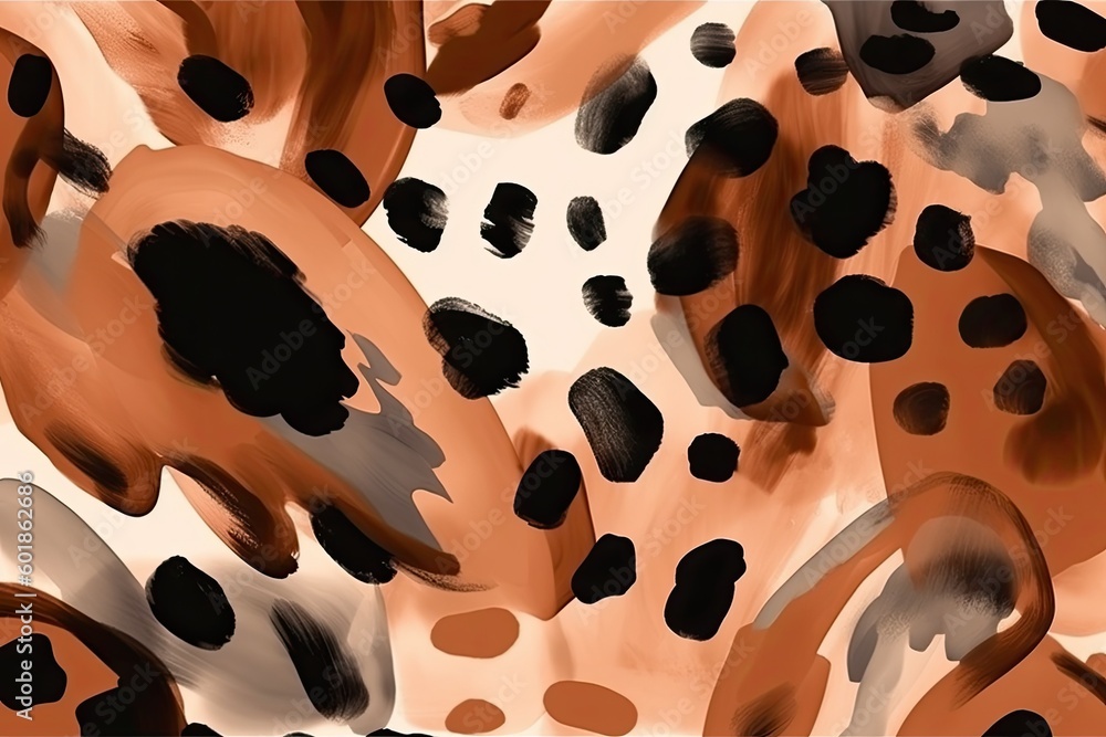 Poster leopard print with bold black spot generative ai
