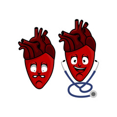 Illustration mascot sybol broken and happy heart 