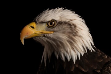 Obraz premium majestic bald eagle with a dark background Generative AI