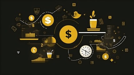 Obraz premium Business future technology market economic investment and money concept background or backdrop. Generative AI technology.