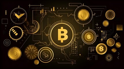 Business future technology market economic investment and money concept background or backdrop. Generative AI technology.