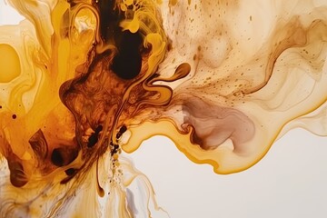 Close-up view of colorful liquid swirls in motion Generative AI