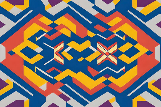 a pattern based on the bold and geometric designs found in Ndebele house paintings